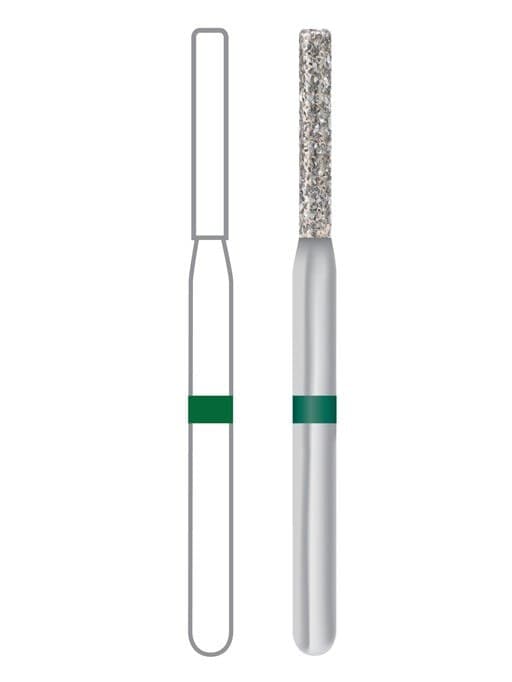 Midwest® Multi-Use Diamond Bur FG #837-012C, Coarse, Cylinder Flat End, 1.2 mm Diameter, 8.0 mm Length, 5/Pkg, 471089 thumbnail 2