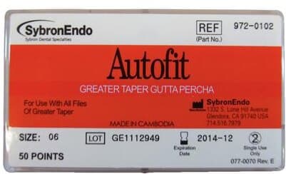 Kerr Autofit Greater Taper Gutta-Percha Cones, 0.06 Taper, 50/Pk, 972-0102 thumbnail 8