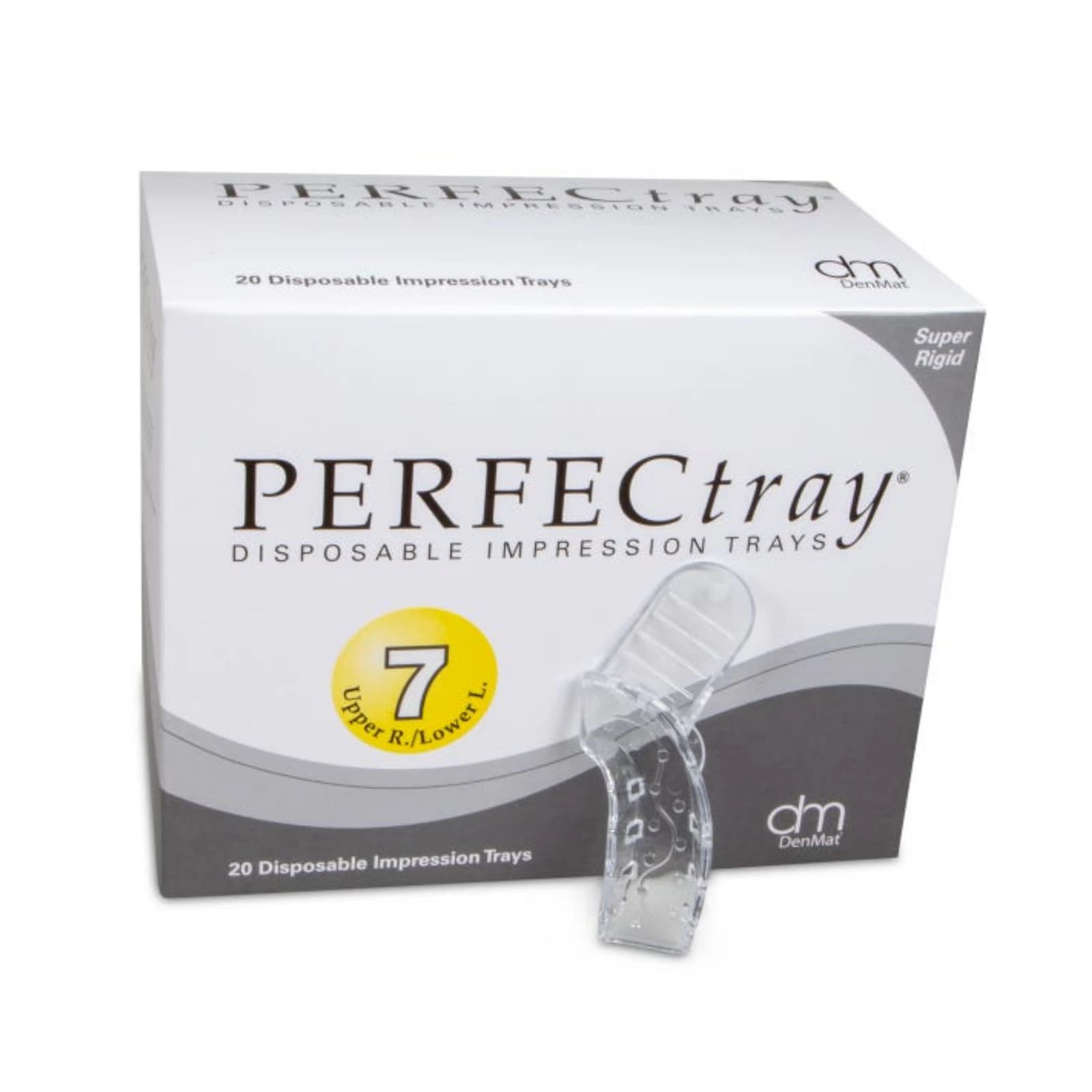 PERFECtray #7 Quadrant Impression Tray, Upper Right/Lower Left, Crystal-Clear Acrylic, 20/Box - #7 PERFECtray Quad Upper Right/Lower Left Box of 20 - Image 1