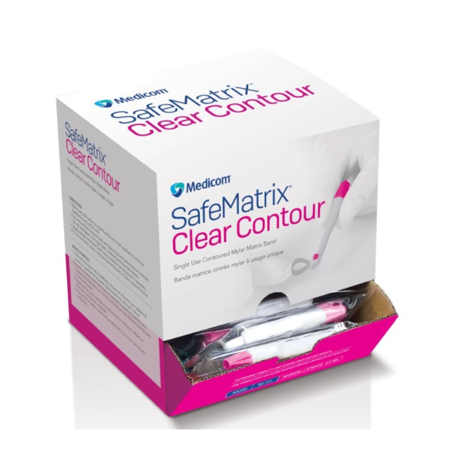 SafeMatrix Clear Contour Single-Use Matrix Bands, Narrow 4.5mm Pink, 50/Box, 30065 thumbnail 3