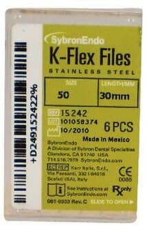 Kerr K-Flex Endodontic Files, #50 (Yellow), 30mm, Stainless Steel, 6/Box, 15242 thumbnail 9