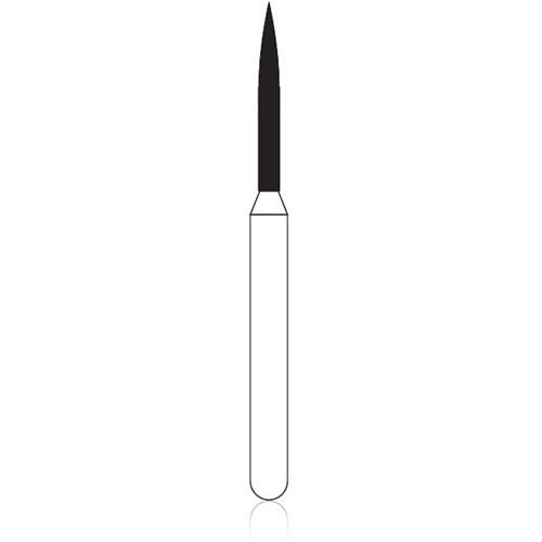 NTI Diamond Bur, FG, Flame, # M862, 0.9 mm Diameter, 8.0 mm Length, Medium Grit, Gray Ring, 5/Pk, M862-009 thumbnail 3
