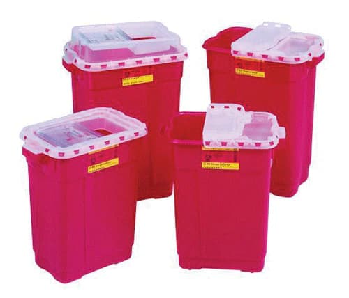 Medical Action Industries Sharps Container, 1.7 Qt, Red, Tamper Resistant Lid, 185 thumbnail 2