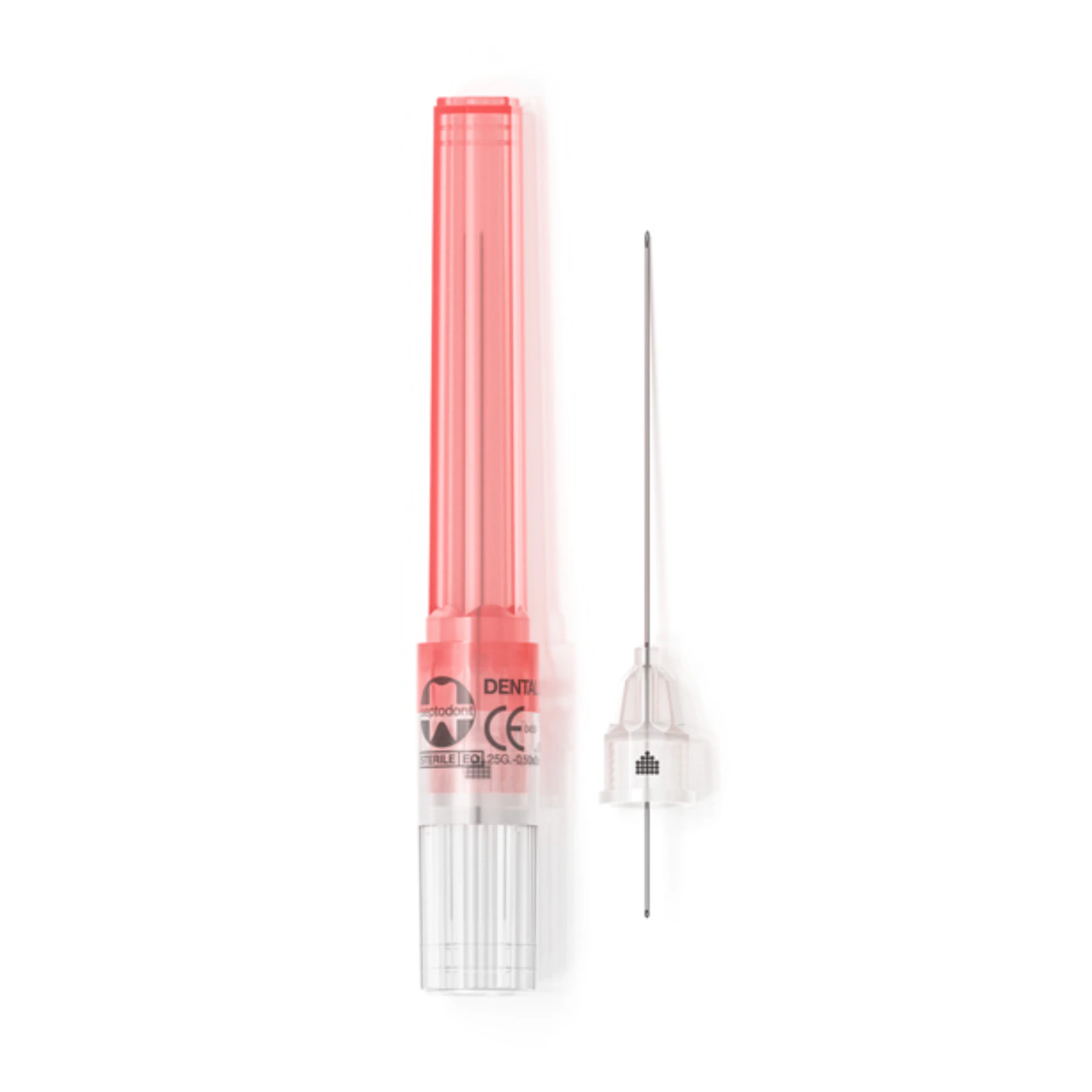 Septodont Septoject Needles, 25 Gauge Long, Red Hub, 100/Box - Septoject Needles 25 Long Red 100/Bx - Image 1