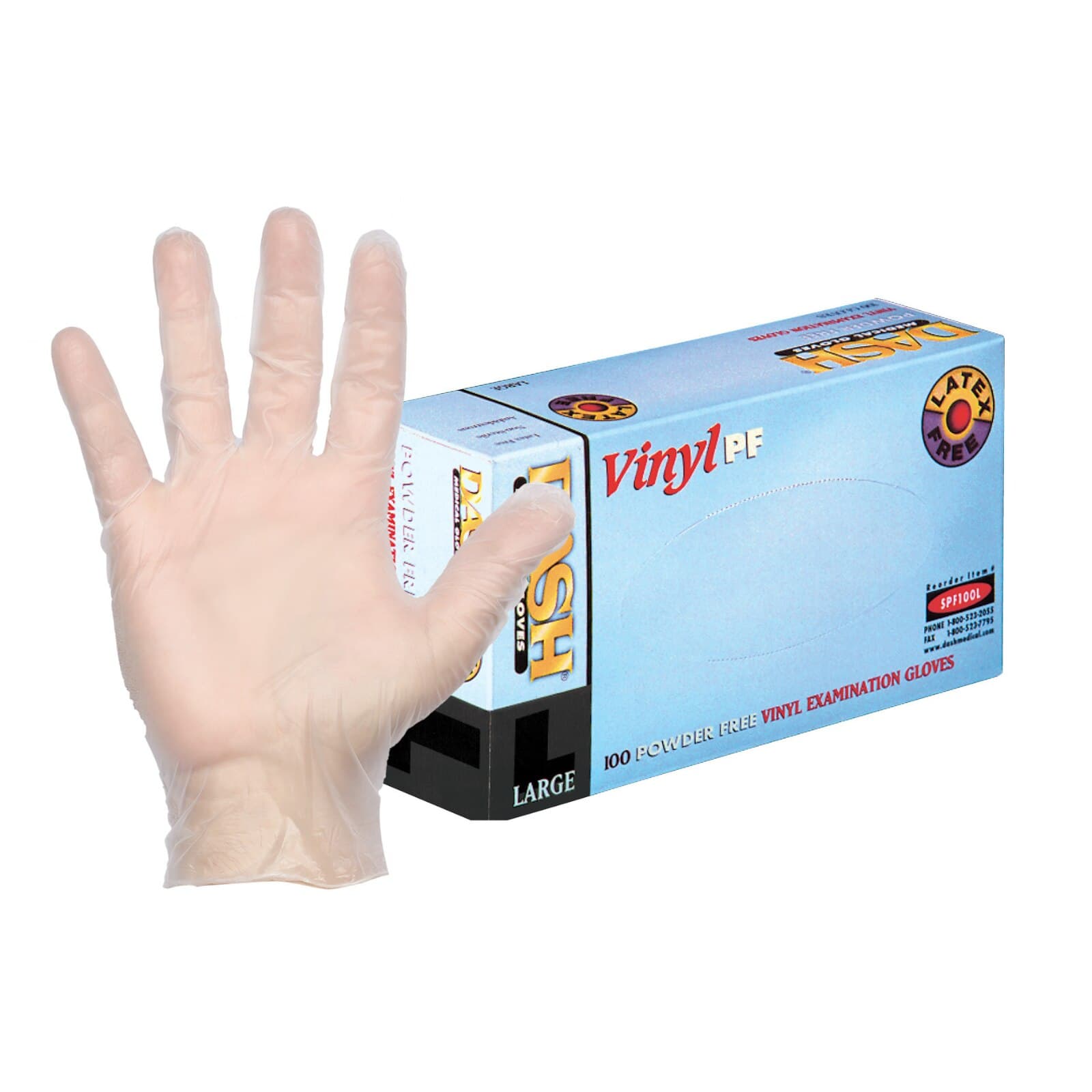 Dash PF Vinyl Glove, Powder Free, Small, 100/Box - Dash PF Vinyl Glove Small 100/Bx - Image 1