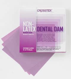 Crosstex Non-Latex Peppermint Dental Dam, 6" x 6", Purple, 15/Box - Dental Dam Non-Latex Peppermint 6"x6" Purple 15/Box - Image 1