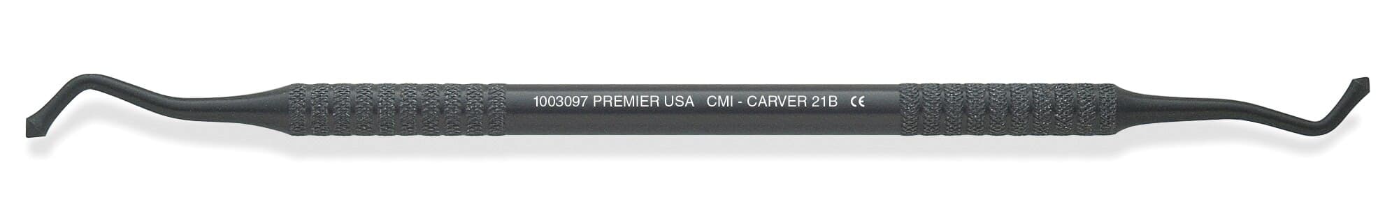 Premier CMI Composite Manipulation Carver, Acorn, Double-End, Round Handle, #21B, Black Anodized Aluminum, 1/Pk, 1003097 thumbnail 3