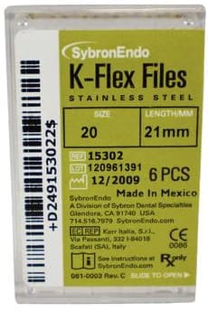 Kerr K-Flex Endodontic Files, #20 (Yellow), 21mm, Stainless Steel, 6/Box, 15302 thumbnail 13