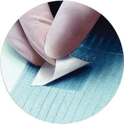 Crosstex Sani-Tab Chain-Free Patient Towel, 3-Ply Tissue with 1-Ply Poly, Blue, 13" x 19", 400/Case, WPXBLT thumbnail 3