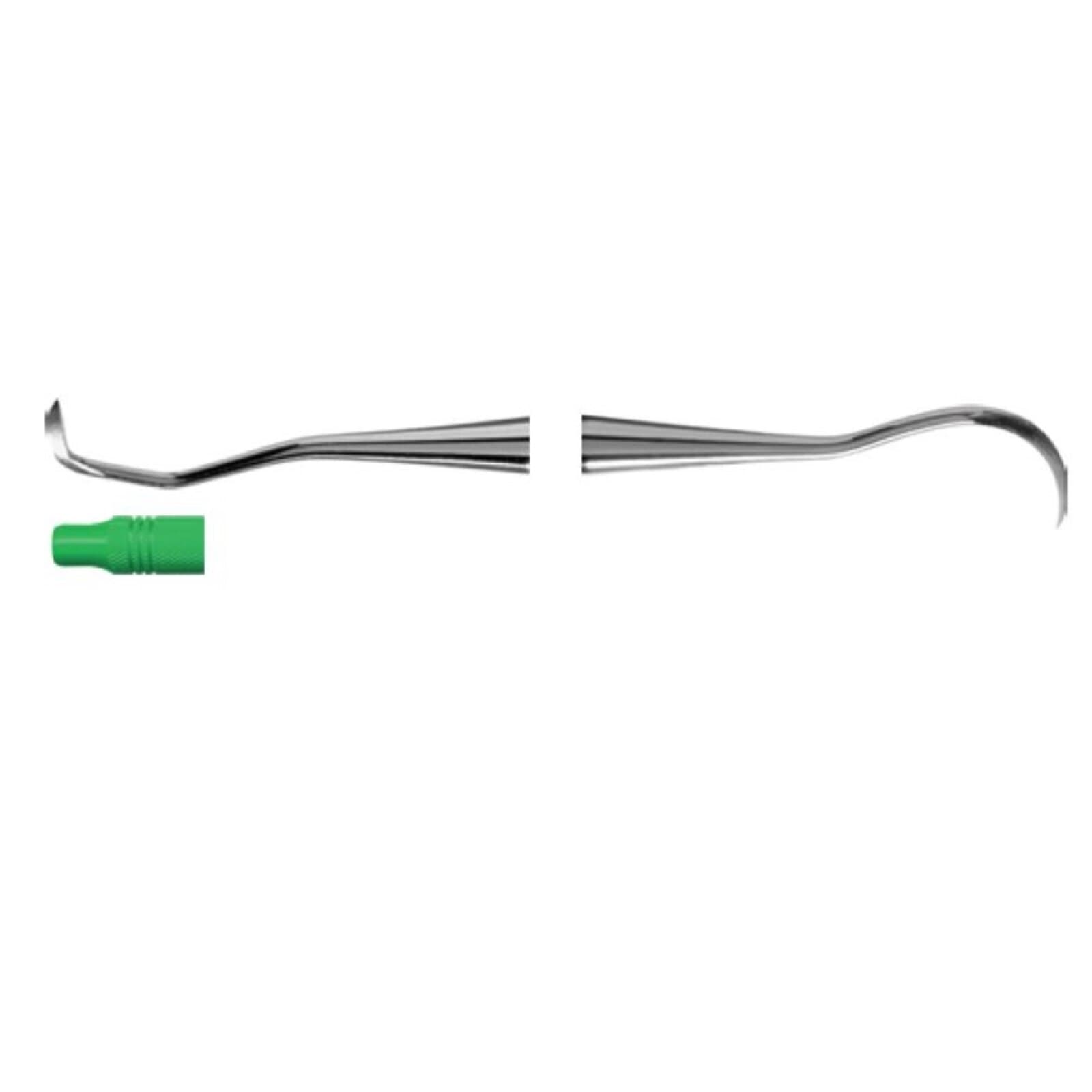 American Eagle Instruments Sickle Scaler J4/U5, Double End, Stainless Steel, EagleLite Resin Handle, Green, 1/Pkg, AESJ4-U5X thumbnail 2