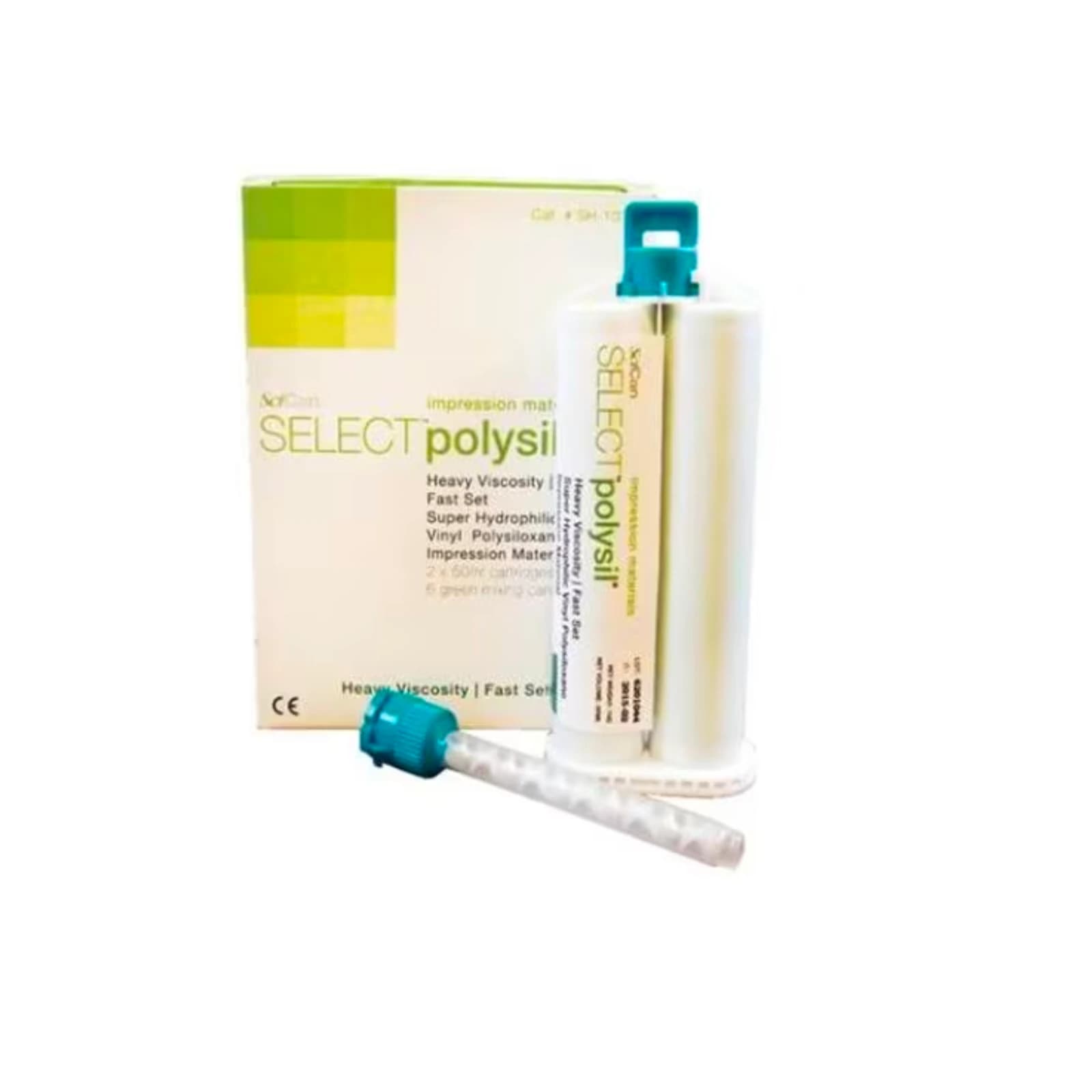 SELECT Polysil SH Vinyl Polysiloxane Impression Material, Heavy Body, Regular Set, 2 x 50 mL Cartridges, SH-103 - SELECT Polysil SH 50mL x 2 Heavy-Body Regular-Set - Image 1