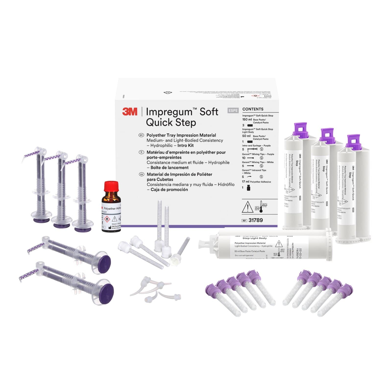 3M™ Impregum™ Soft Quick Step Medium and Light Bodied Polyether Tray Impression Material Intro Kit, 31789 thumbnail 2