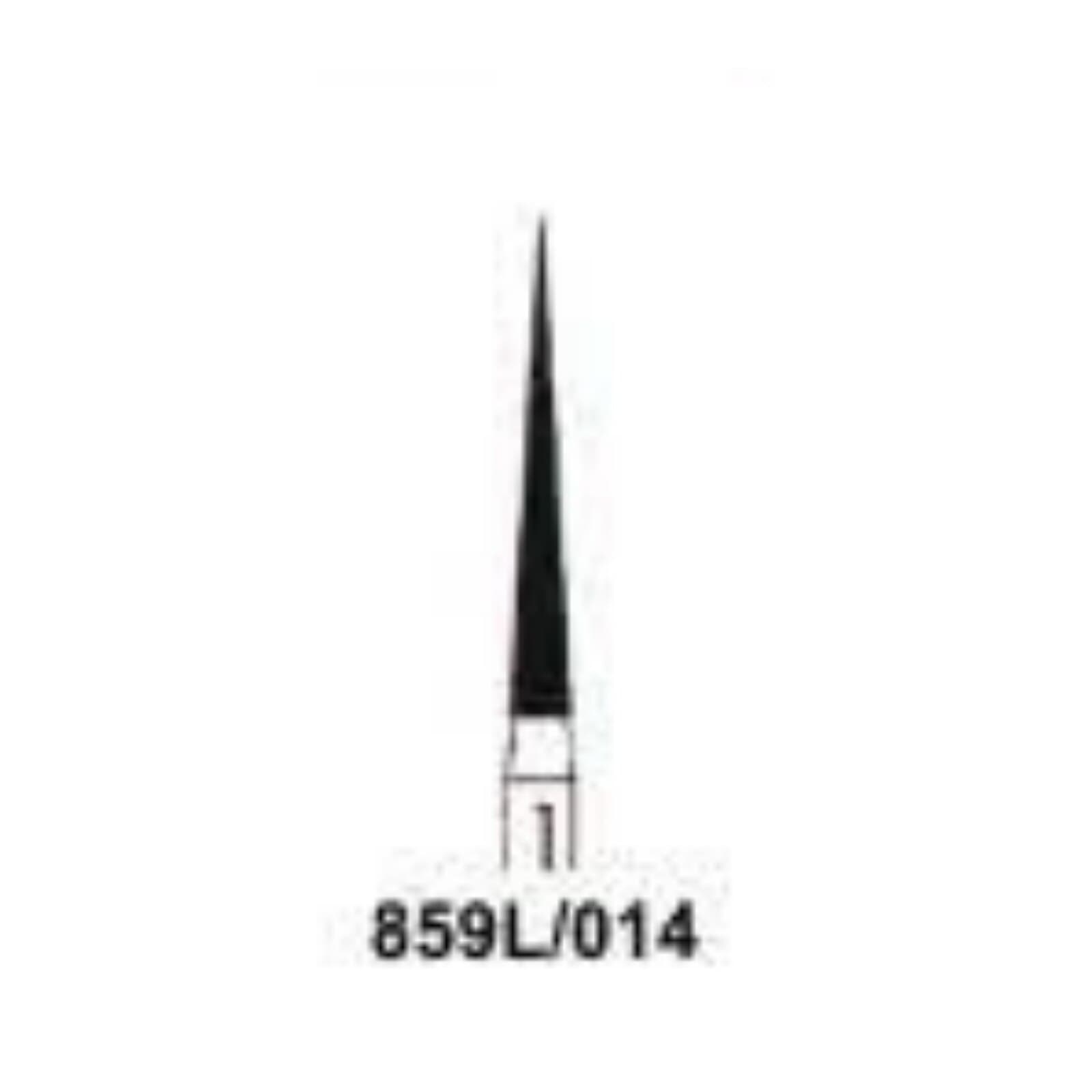 NTI FG Diamond Bur, Fine Grit, Long Needle, Friction Grip, 1.4 mm Diameter, 11.5 mm Length, Red Ring, #859L-014, Pack of 5 thumbnail 2