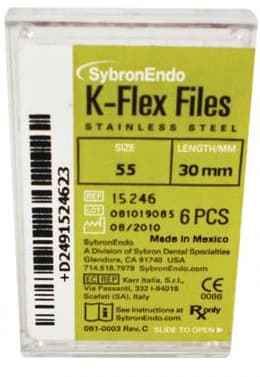 Kerr K-Flex Endodontic Files, #55 (Red), 30mm, Stainless Steel, 6/Pack, 15246 thumbnail 4