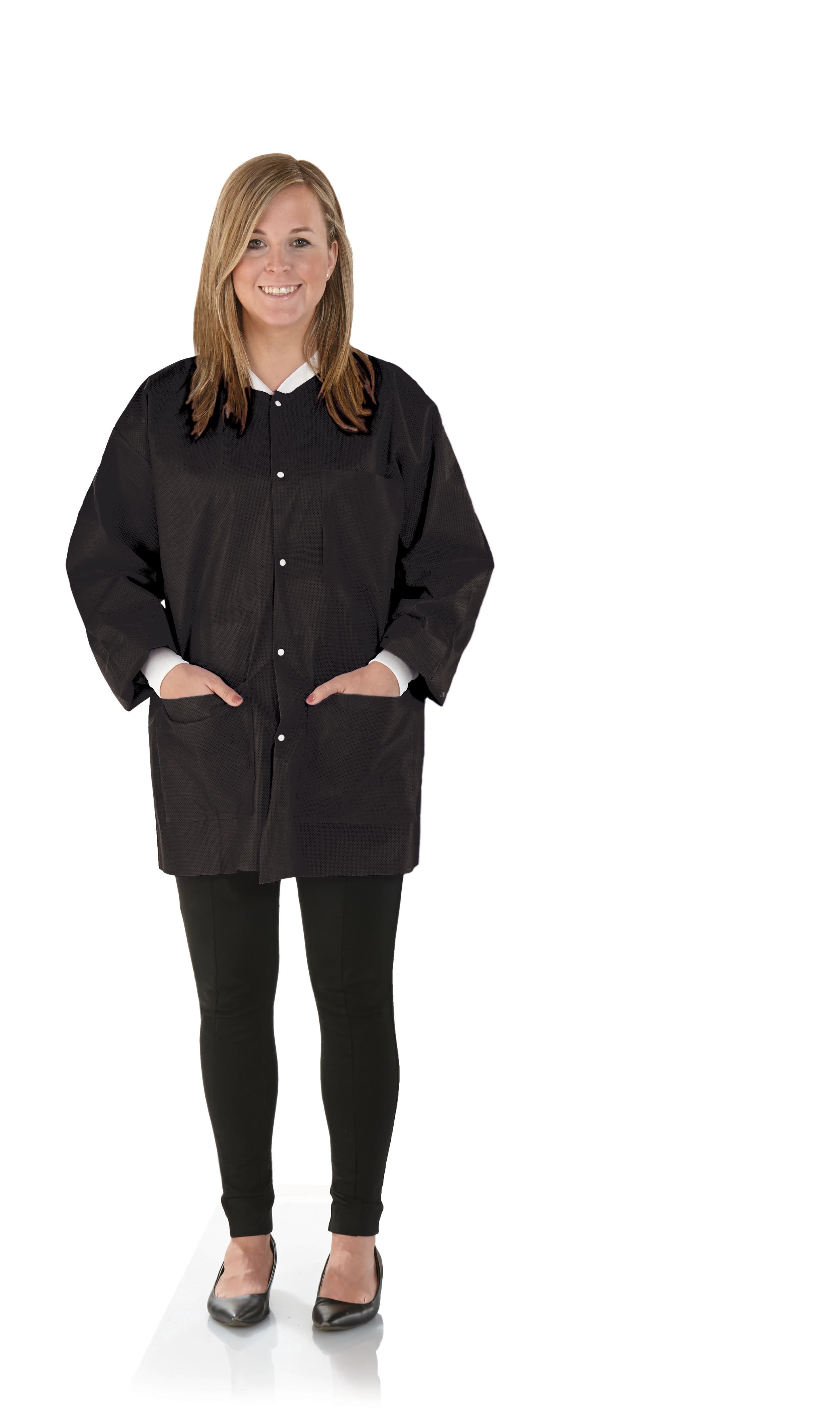 SafeWear Disposable Hipster Jacket, Small, Jet Black, 12/Pk, 8118-A thumbnail 9