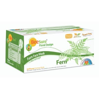 BeeSure Floral Design Earloop Face Mask, Fern, ASTM Level 3, 50/Box thumbnail 3