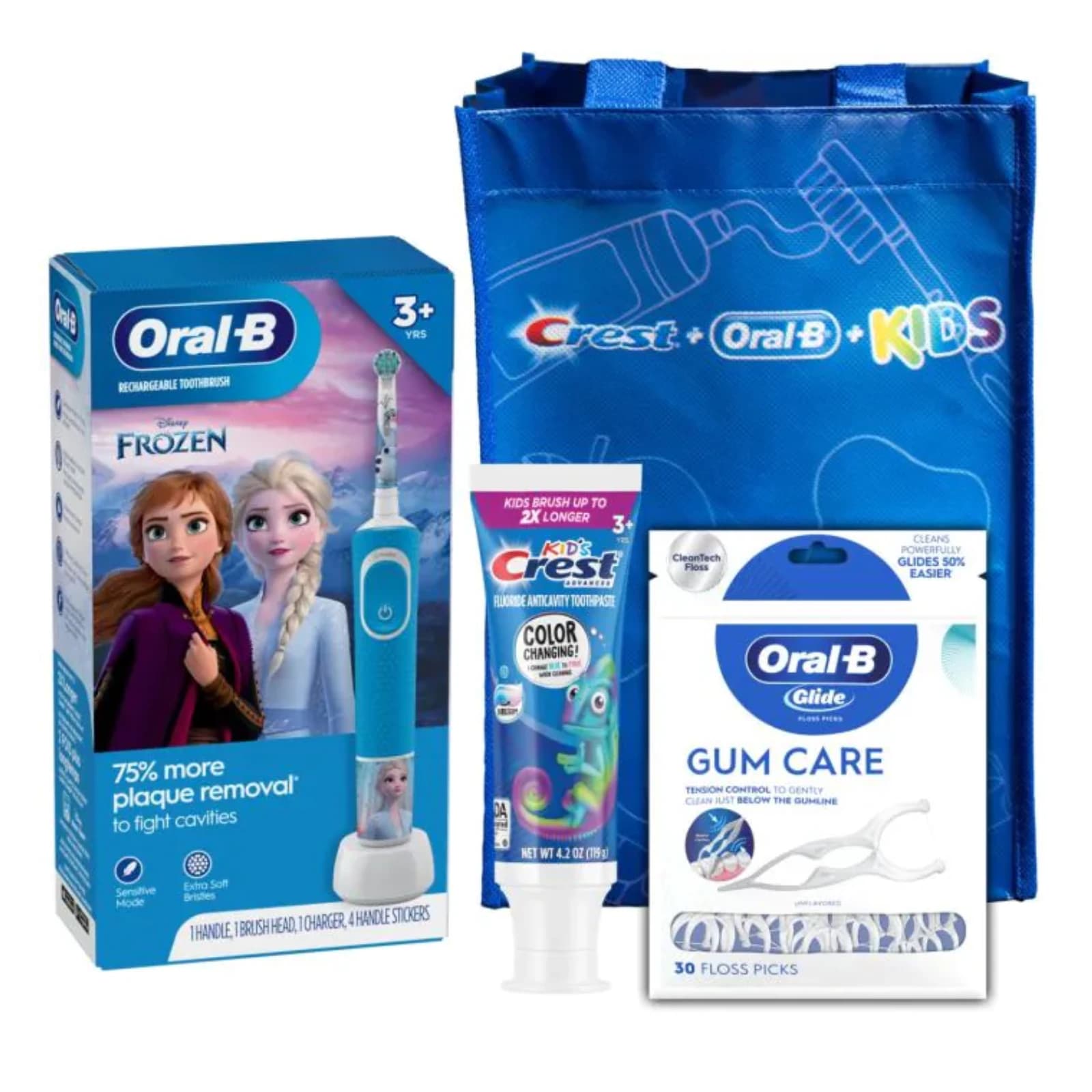 Crest + Oral-B Kids 3+ Electric Rechargeable Toothbrush System, Disney Frozen, 3/Case, 80847375 thumbnail 2