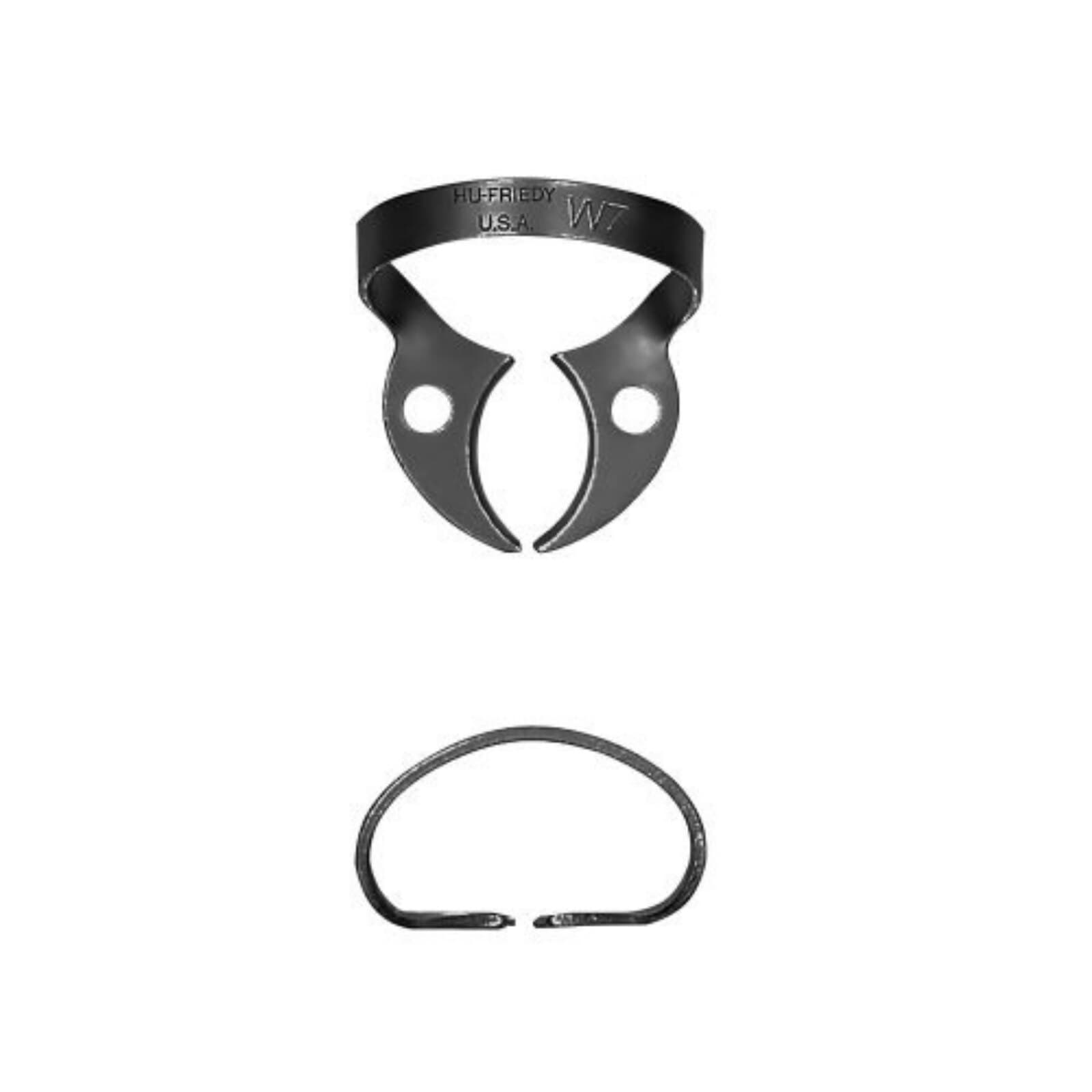 Hu-Friedy Black Line Rubber Dam Clamp #W7, Wingless, Lower Molar, Satin Steel, RDCMW7X thumbnail 2