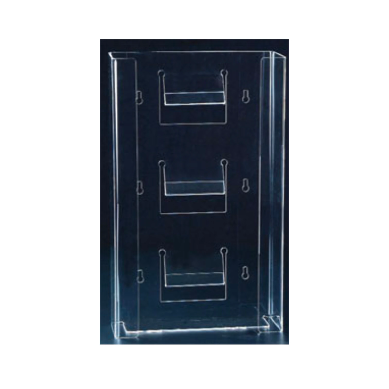 Plasdent Triple Glove Dispenser Side-Loading Acrylic, Clear, 10"W x 17-1/4"H x 3-7/8"D, 1600HSD thumbnail 2