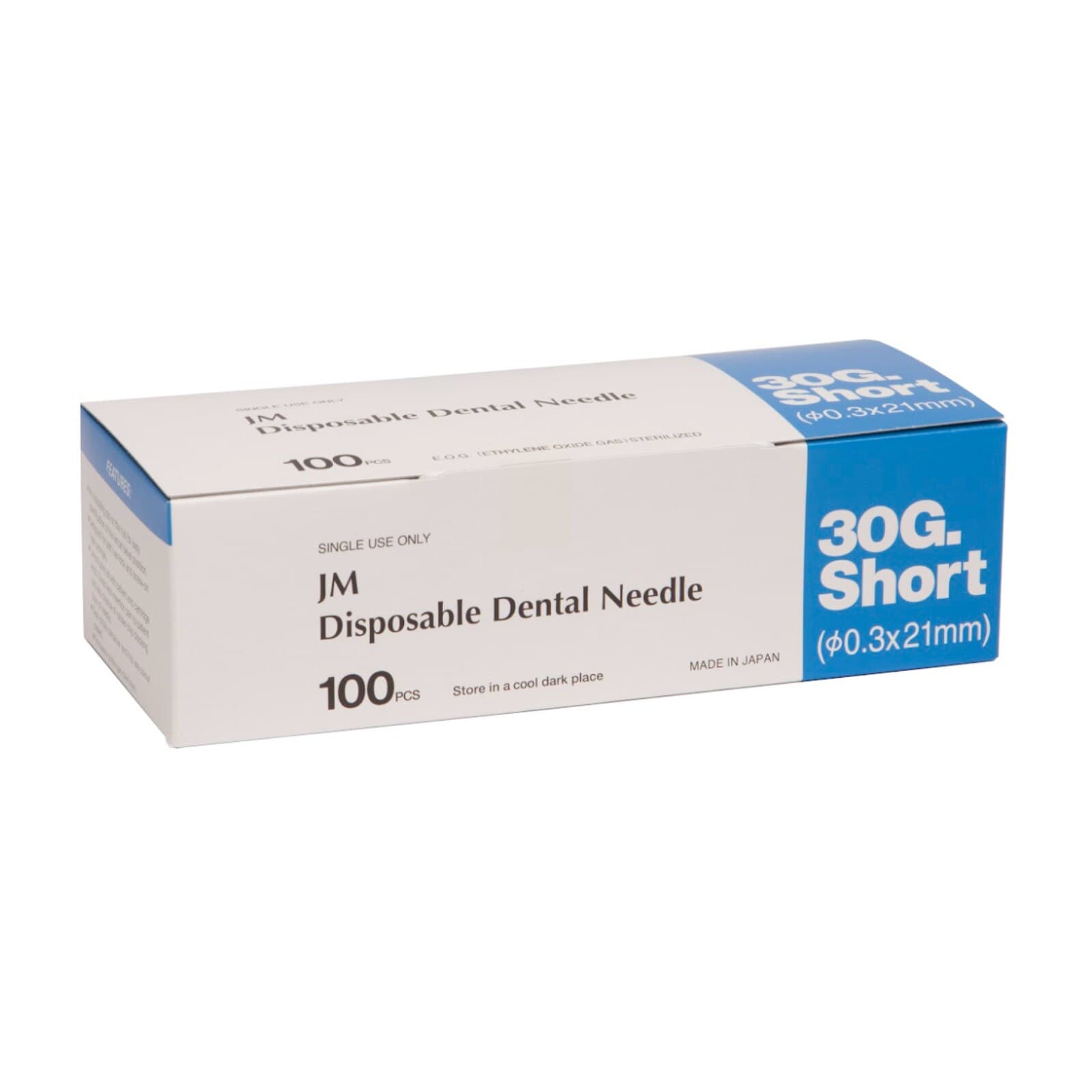 J. Morita JM Blue 30 Gauge Short Plastic Hub Disposable Dental Needle, 21mm, 100/Box, 20-30GS thumbnail 16