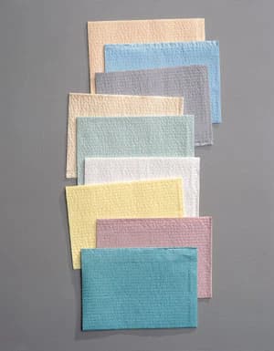 Tidi Choice Patient Bib, 17" x 18", 2-Ply Tissue/1-Ply Poly, Blue, Waffle-Embossed, 500/Case, 917473 thumbnail 4