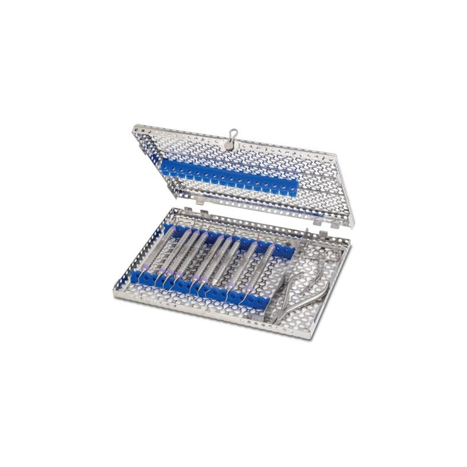 Hu-Friedy IMS Infinity Series Oral Surgery Cassette, Blue, Stainless Steel, 14.5" x 1.25" x 8", IMNOS8 thumbnail 2