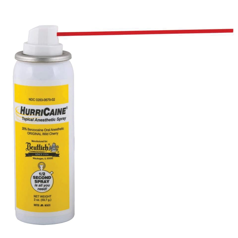 HurriCaine Topical Anesthetic Spray, 20% Benzocaine, Wild Cherry, 2 oz Can, 0679-02 - Hurricaine Topical Spray 2oz/Cn - Image 1