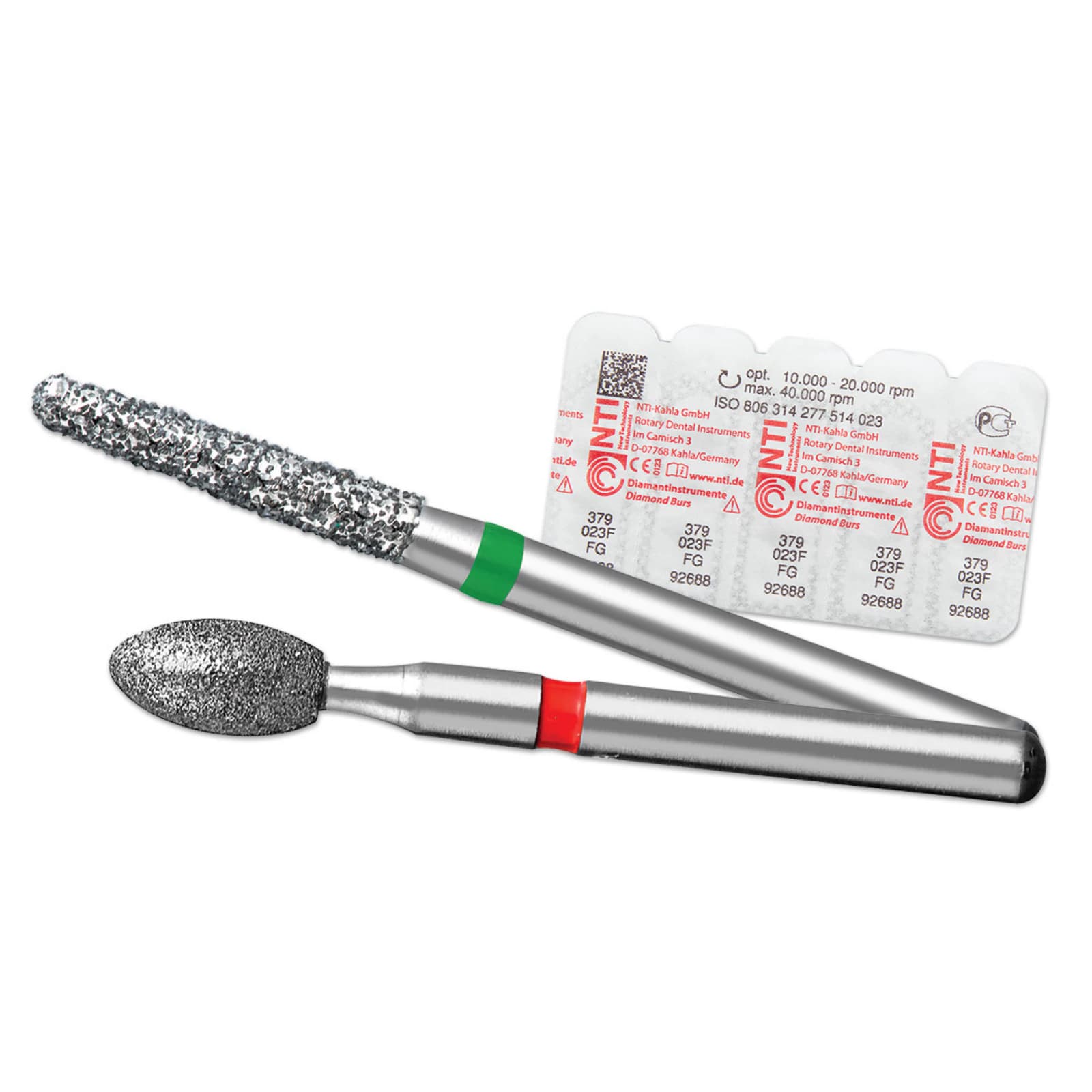 NTI FG Diamond Bur, Coarse Grit, Long Round End Taper, #850L-012 (C850L-012), 1.2 mm Diameter, 11.5 mm Length, Friction Grip, 5/Pack thumbnail 2