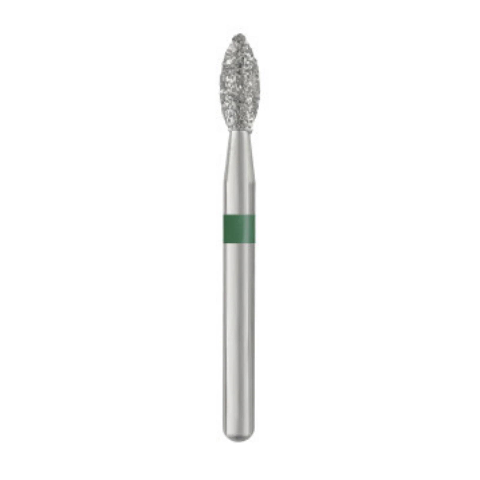 Piranha Diamond Single-Use Burs, FG, Pointed Football, # 368-021, 2.1 mm, Coarse, Green, 25/Pk, 368-021C thumbnail 3