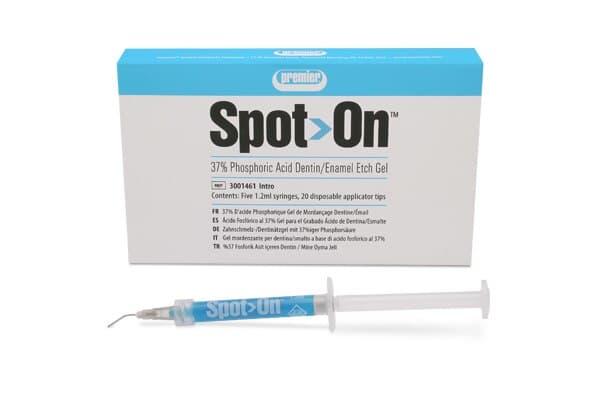 Spot-On Etch 37% Phosphoric Acid Etching Gel, High Viscosity, Intro Kit, 5 x 1.2 ml Syringes with 20 Applicator Tips, 3001461 thumbnail 12