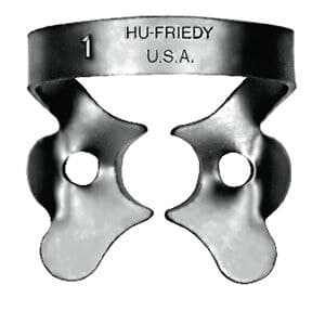 Hu-Friedy Satin Steel Rubber Dam Clamp #1, Winged, Upper Premolars, 1/Pk, RDCM1 thumbnail 3