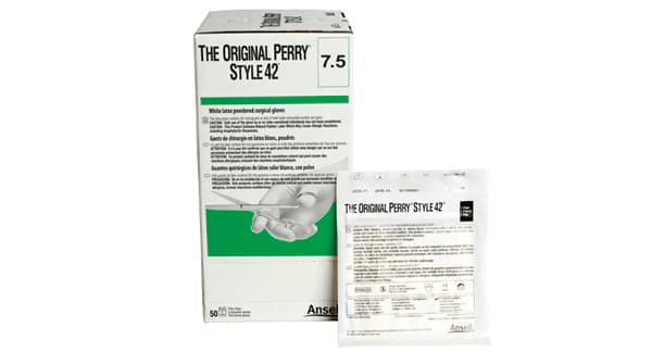 Encore Perry Style 42 Latex Surgical Gloves, Powder-Free, Sterile, Fitted Size 6.5, Natural, 50 Pairs/Box thumbnail 7