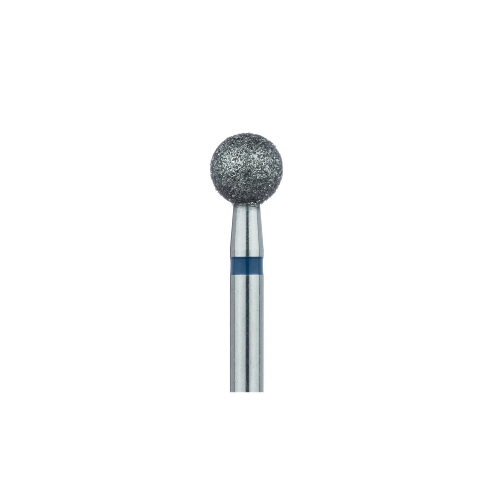 Meisinger 801-050 Medium Grit Round Diamond Bur, HP Shank, 5.0 mm, Blue, Multi-Use, 2/Pack - #801-050 Medium Diamond Bur Round HP Pack of 2 - Image 1