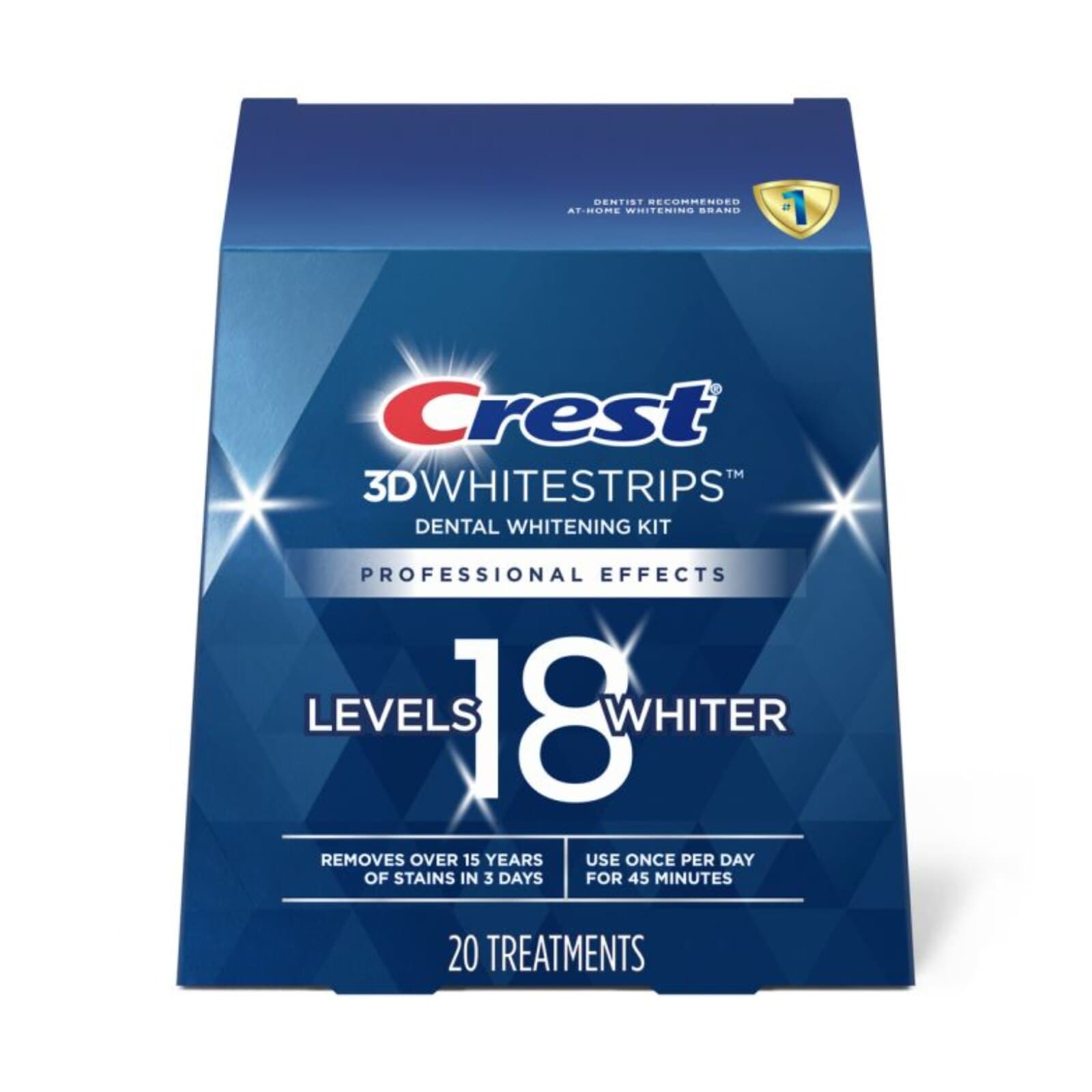 Crest 3D Whitestrips Professional Effects, 10% Hydrogen Peroxide, 20 Strips per Kit, 8 Kits per Case, 80702652 thumbnail 3