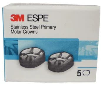 3M™ ESPE™ Stainless Steel Primary Molar Crown, Size 3, Upper Left First Primary Molar (D-UL-3), Box of 5 thumbnail 7