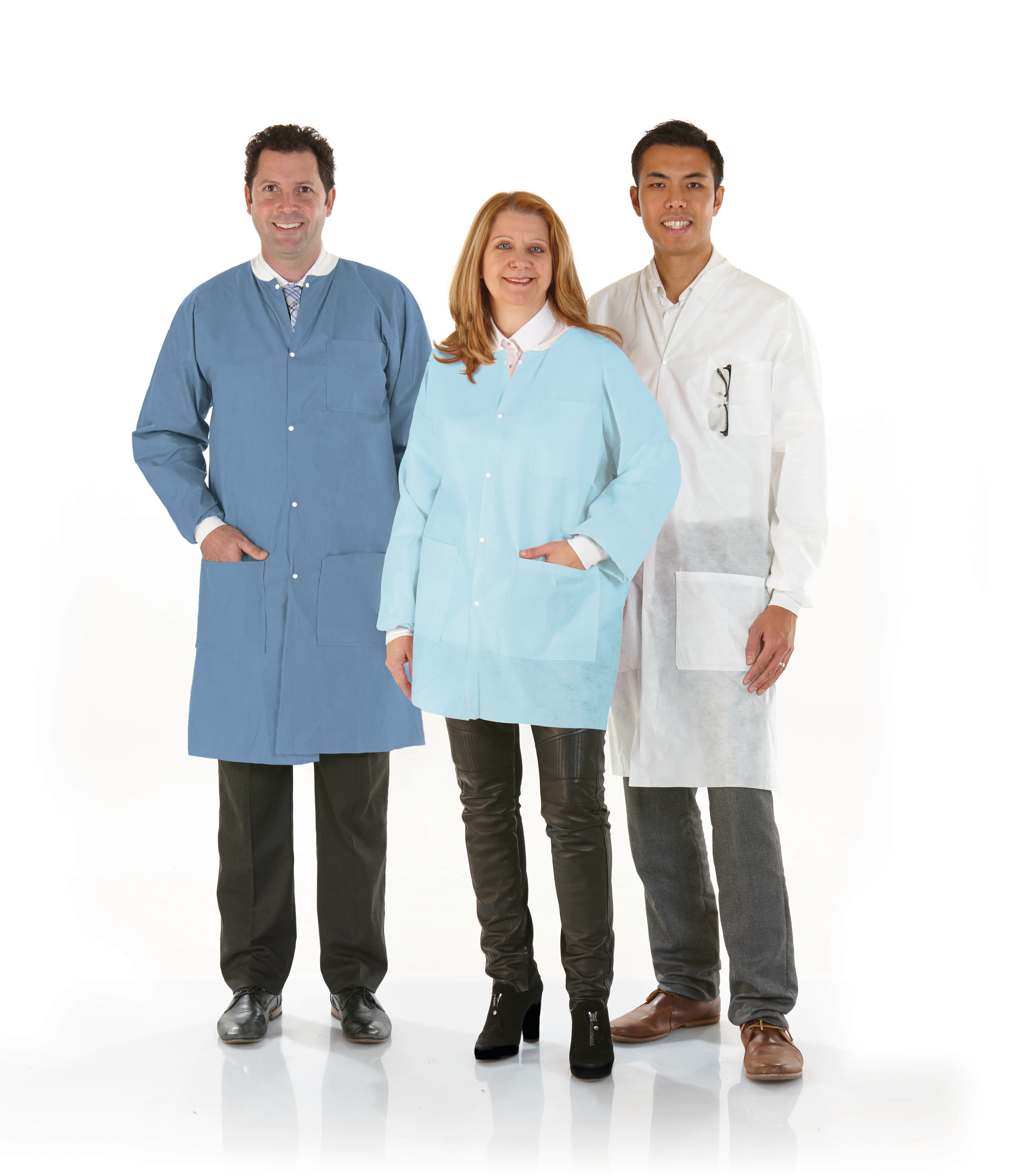 Medicom SafeWear High Performance Disposable Lab Coat, Soft Blue, Large, 12/Pack, 8112-C thumbnail 9