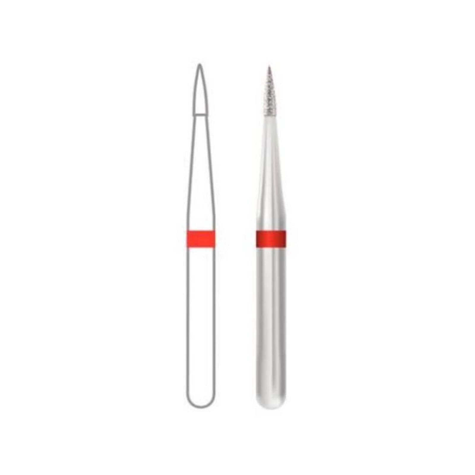 Midwest Multi-Use Diamond Bur, Fine Grit, Flame Shape, FG, #889-009F, 0.9 mm Diameter, 3.5 mm Length, 5/Pk thumbnail 2