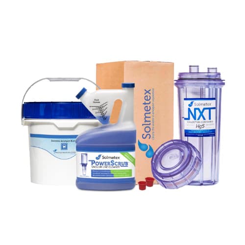 Solmetex NXT Hg5 Compliance Kit (NXT-HG5-CK) with Collection Container, PWS Amalgam Bucket, and PowerScrub Cleaner thumbnail 2