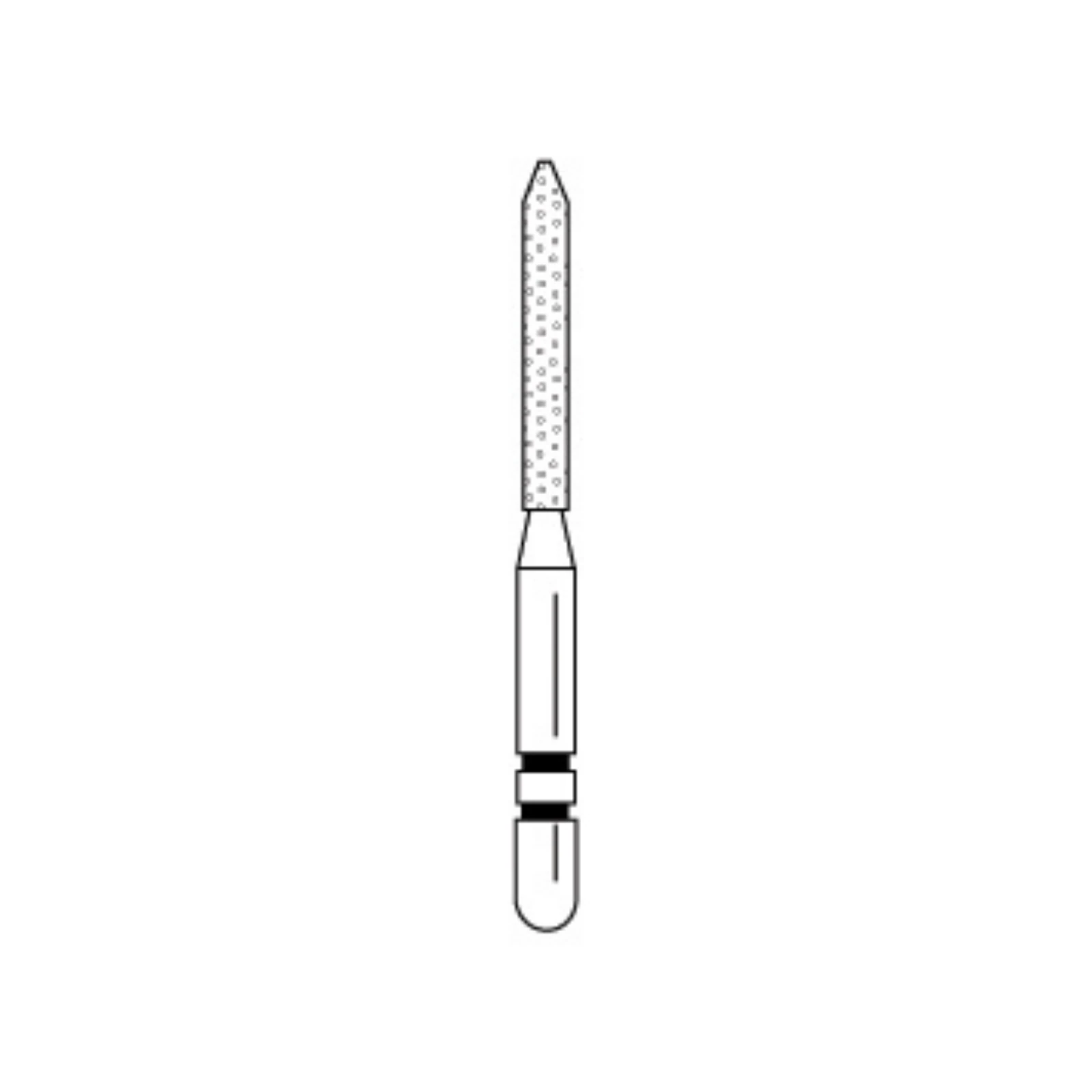 Two Striper® Diamond Bur FG #250.9, Fine, Red Ring, Bevel-End Cylinder, 1.2 mm Major/0.4 mm Minor Diameter, 9.0 mm Length, 5/Pkg, 2015086 thumbnail 2