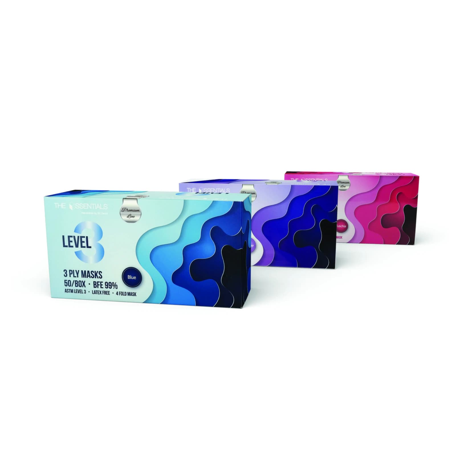 Essentials Premium Earloop Procedure Masks, ASTM Level 3, Lavender, 50/Box, ELM3-L thumbnail 2