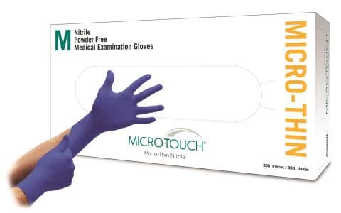 Micro-Touch Micro-Thin Nitrile Exam Gloves, Powder-Free, Non-Sterile, Small, Blue, Textured Fingertips, 300/Box, 6034311 thumbnail 9