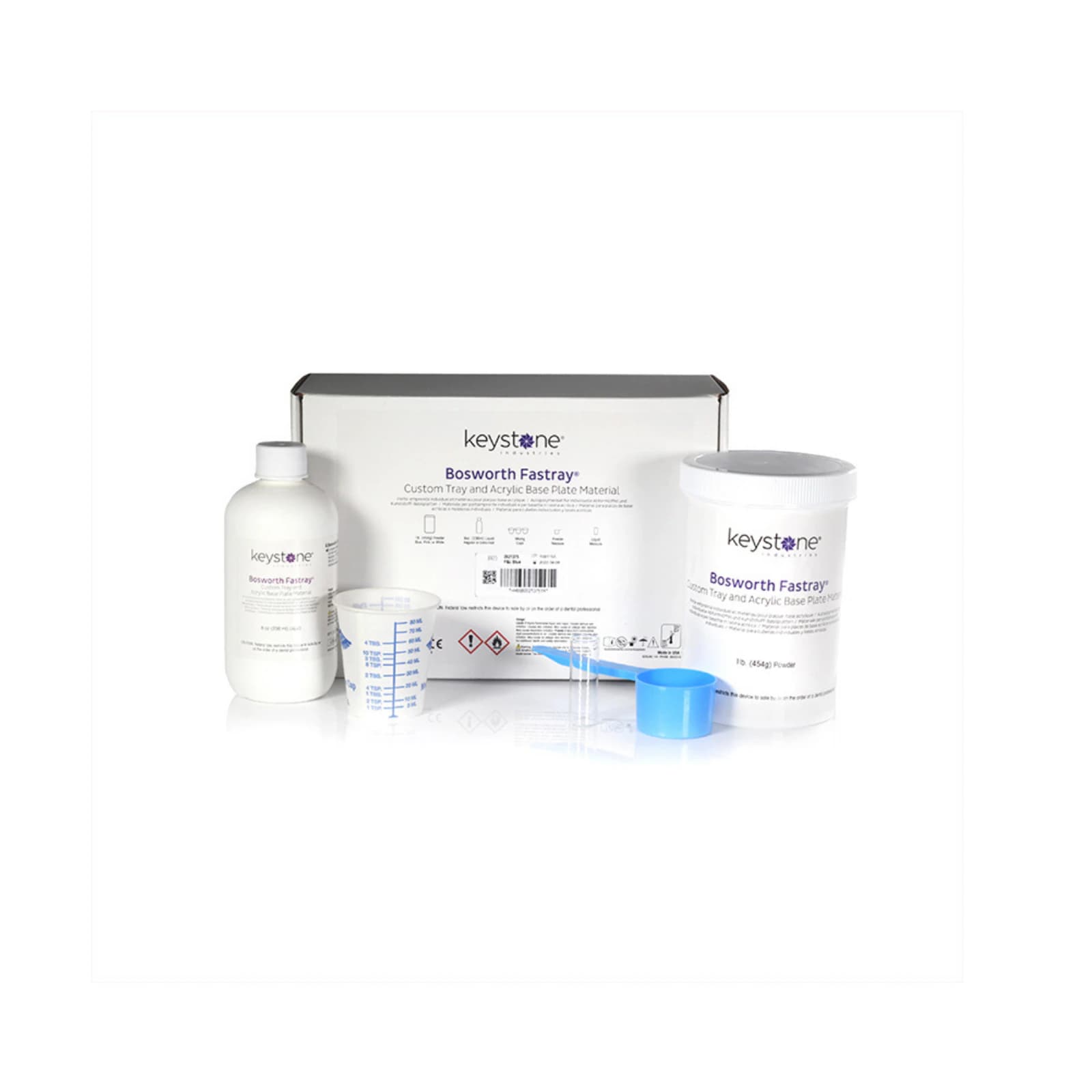 Fastray Custom Tray and Acrylic Base Plate Material, White, Regular Set, Bulk Kit (5 lb Powder + 32 oz Liquid), 0921388 thumbnail 2