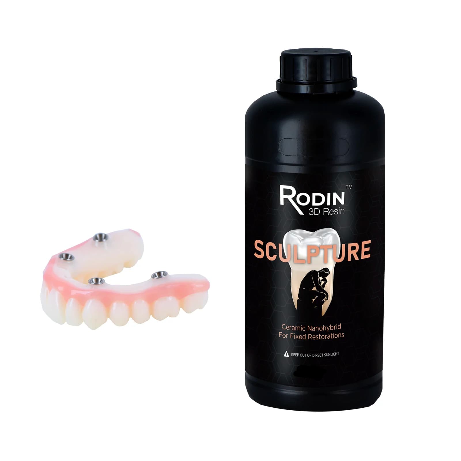 Rodin Sculpture Ceramic Nanohybrid 3D Printing Resin, Shade B1, 1.2 kg Bottle, 1/Bx, #3DR-CNR-B1-1200 thumbnail 4