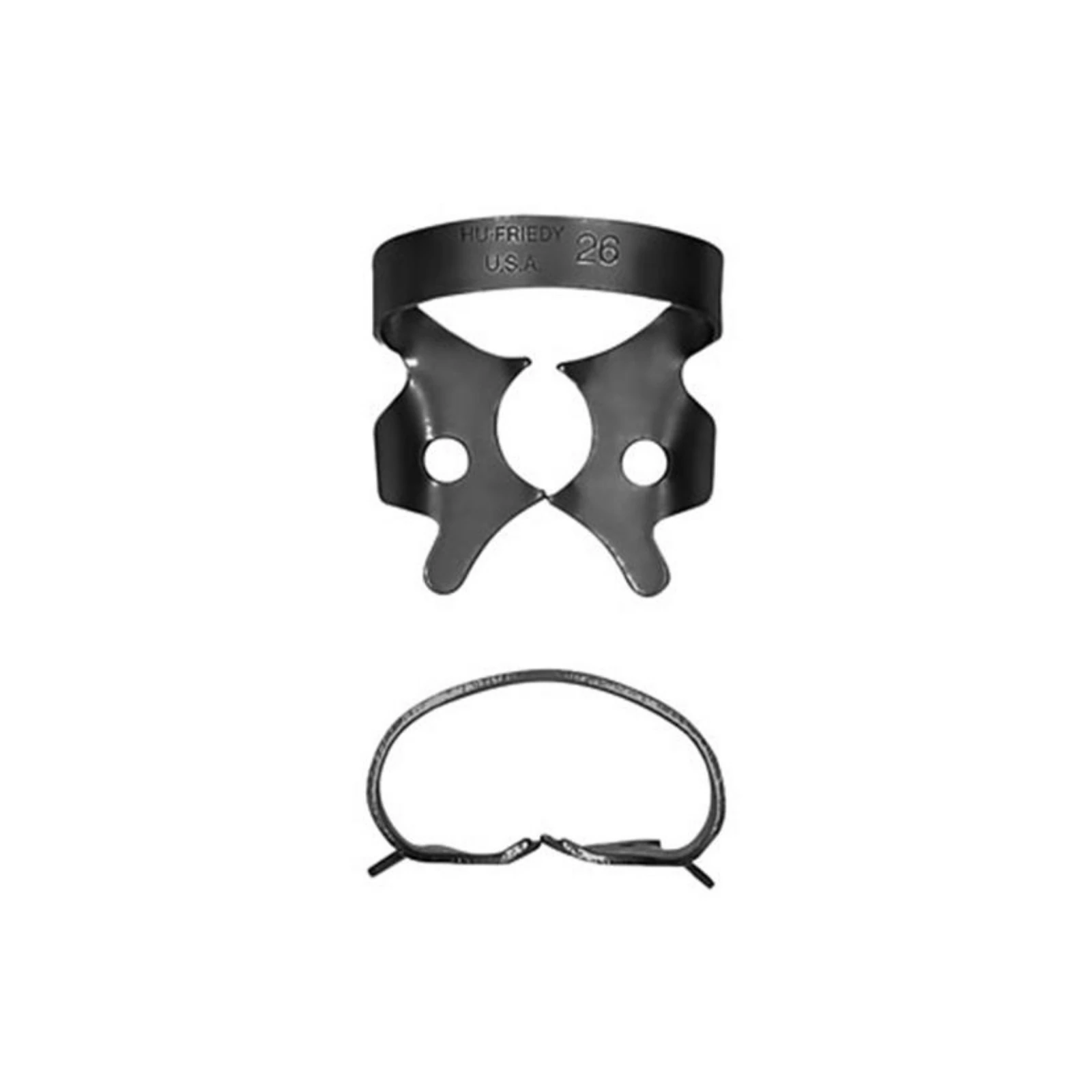 Hu-Friedy Satin Steel Rubber Dam Clamp, Winged, Size 26, Small Lower Molars, 1 Each, RDCM26 thumbnail 3