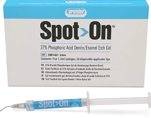 Spot-On Etch 37% Phosphoric Acid Etching Gel Bulk Kit, 12 g Syringe with 10 Empty 1.2 ml Syringes and 50 Applicator Tips, 3001460 thumbnail 13