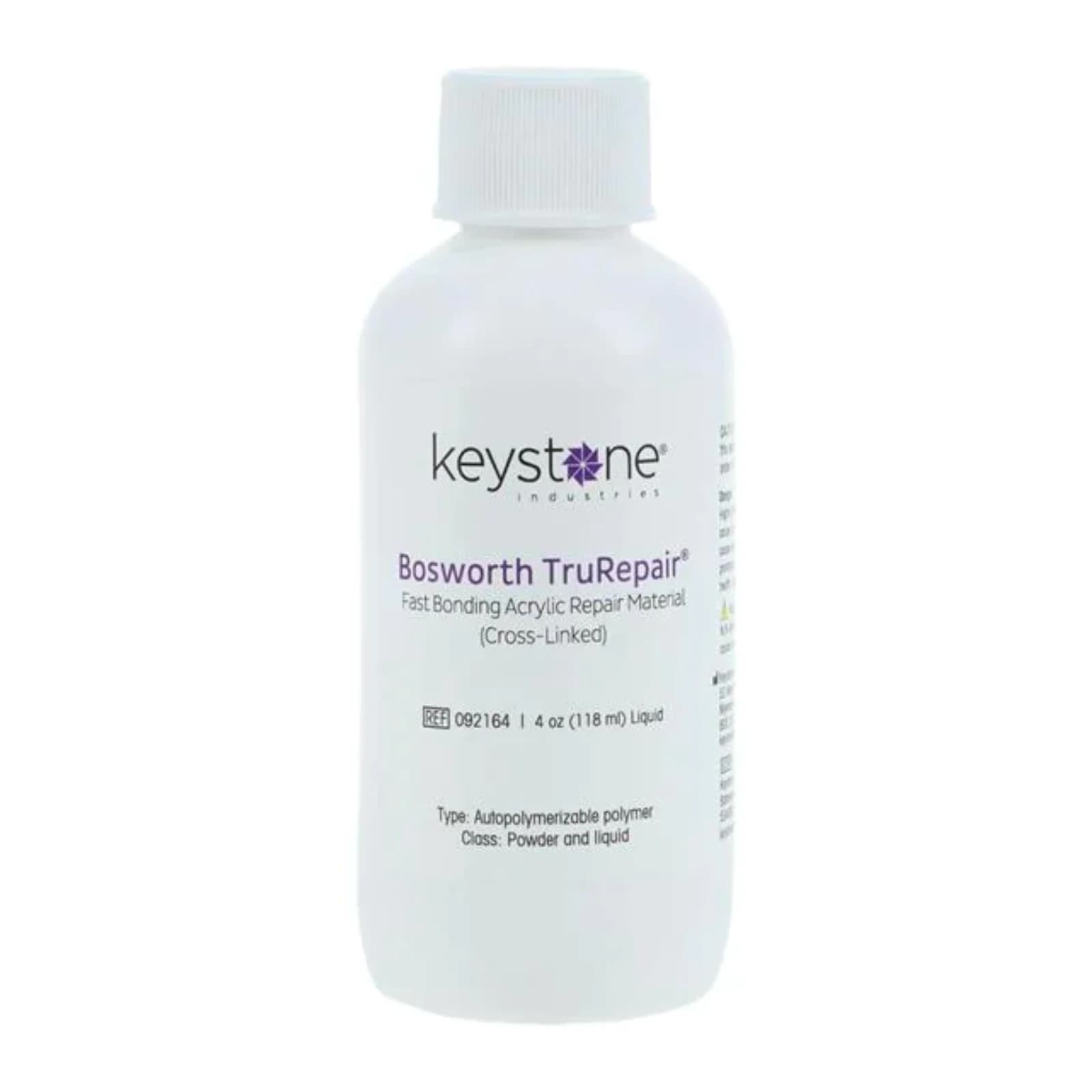 TruRepair Self-Curing Acrylic Repair Liquid, 4 oz Bottle, 092164 - Harry Bosworth TruRepair® Liquid Only 4oz - Image 1