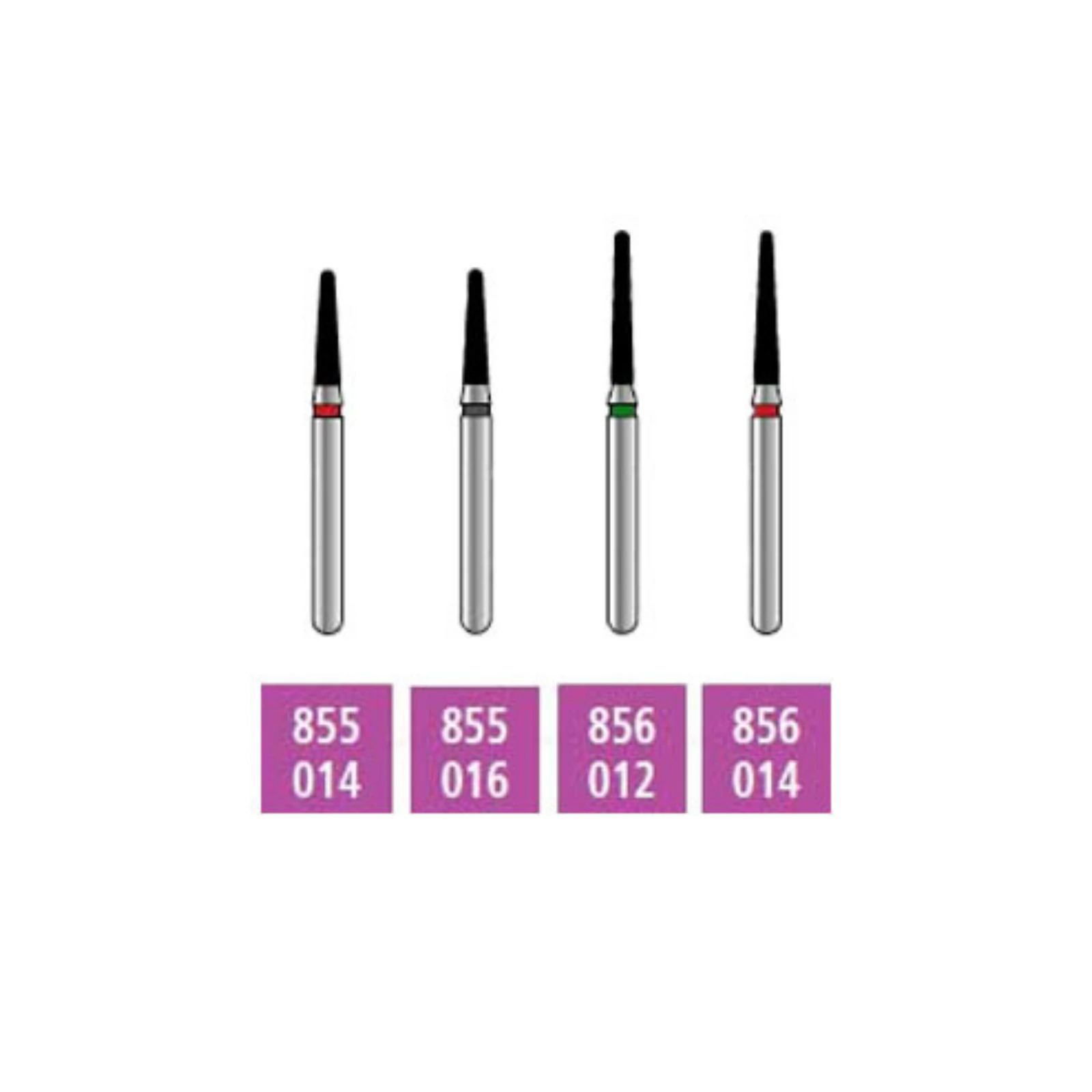 Alpen x1 Single-Use Diamond Bur, FG, Flame, #863-012C, Coarse, Green, 1.2 mm Diameter, 10.0 mm Length, 25/Pk, X863C012 thumbnail 2