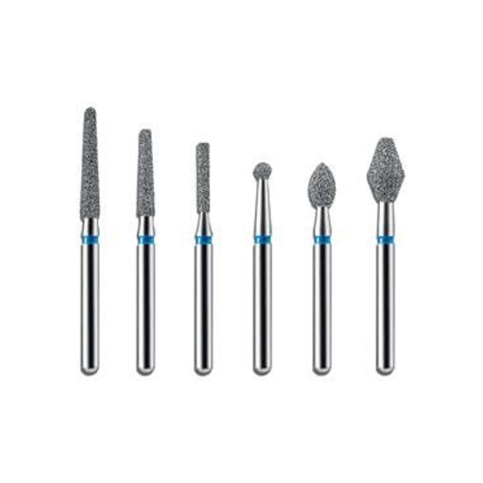BluWhite Diamond™ Bur FG 210F, Fine Grit, Flame Shape, Friction Grip, Red Ring, 1.2 mm Diameter, 6.2 mm Length, 5/Pkg thumbnail 2