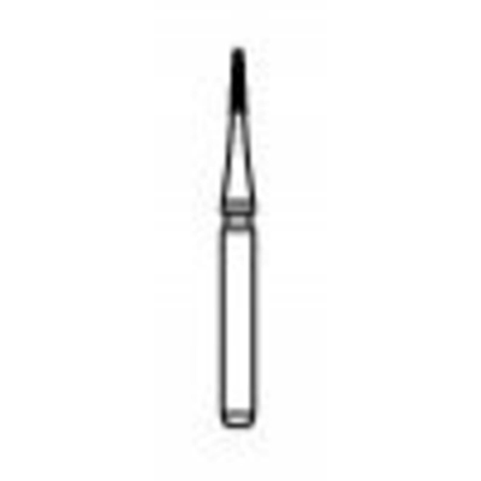 NTI Trimming & Finishing Carbide Bur, FG, OA-3 Bullet, 12 Fluted, Red Ring, 5/Pkg, H247-007 thumbnail 2