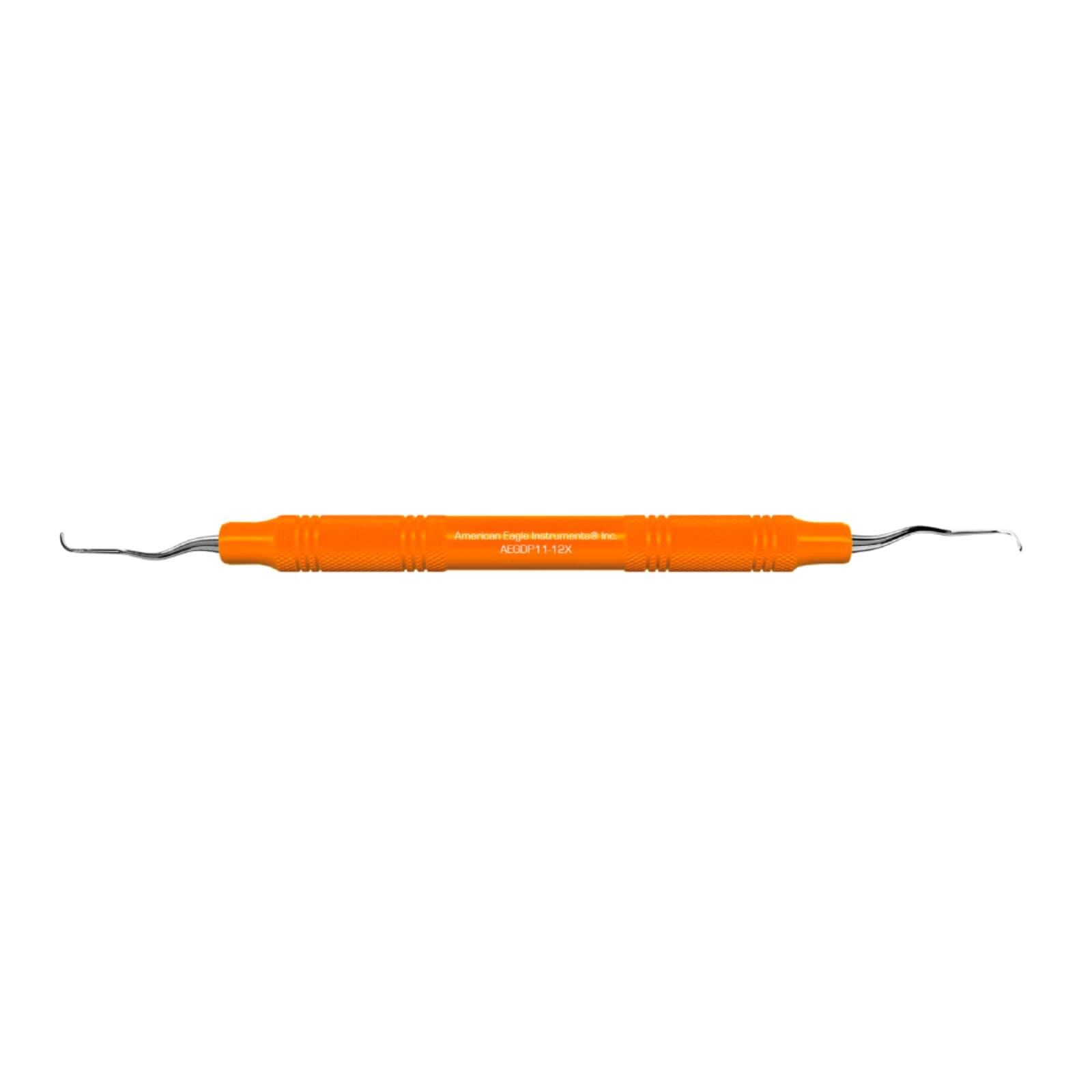 American Eagle Instruments Gracey +3 Deep Pocket Curette 11/12, EagleLite Resin Handle, 3/8" Diameter, Orange, Double-Ended, AEGDP11-12X thumbnail 2